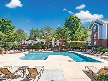 Poolside relaxing area
